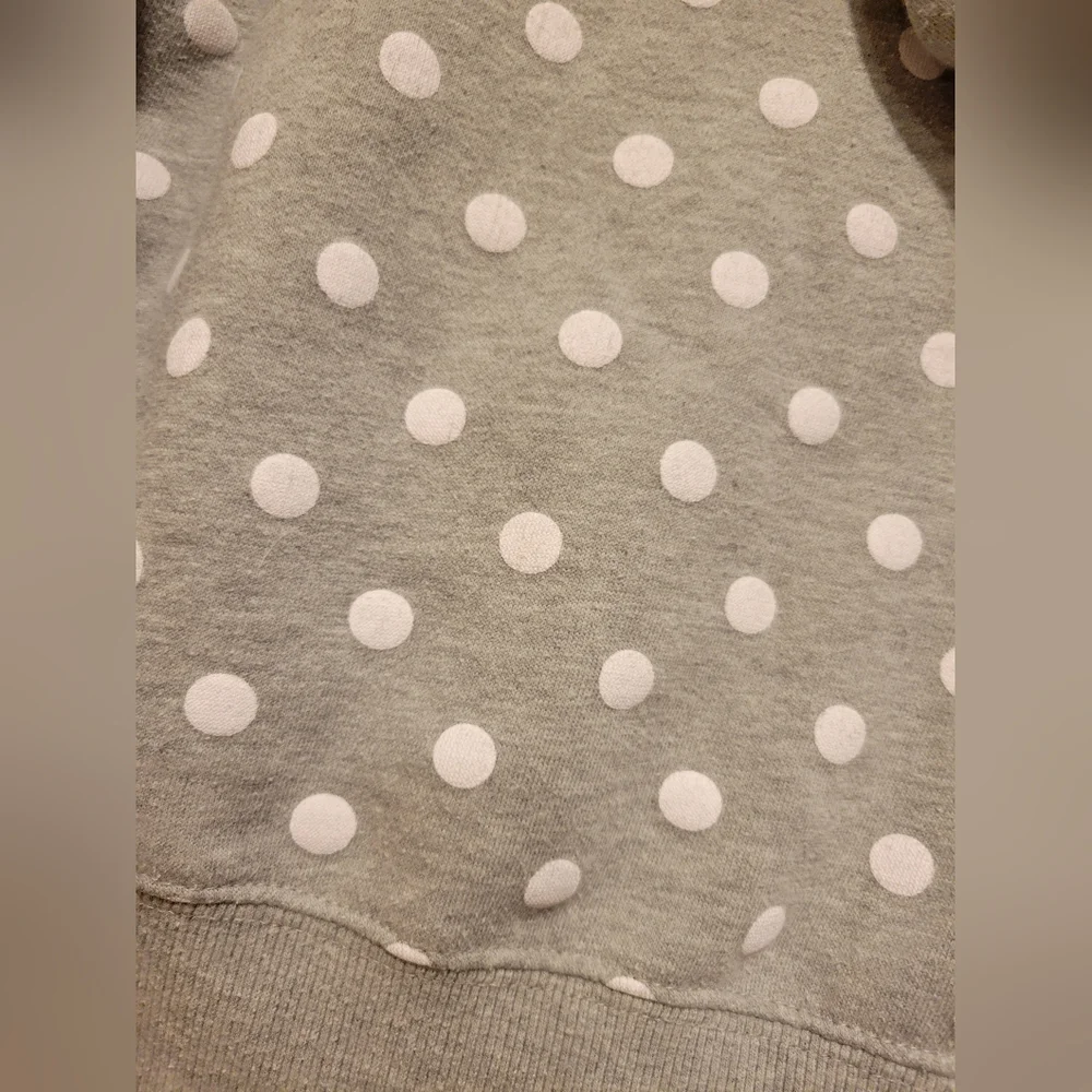 Girls Dip Brand OK NO Polka Dot Gray Hoodie. Size L 12-14